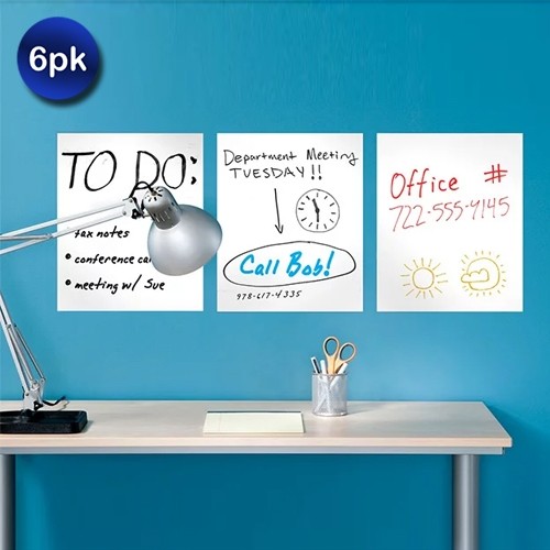 6 Pack Removable Dry Erase Sheets with Marker