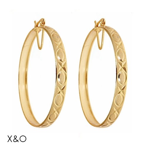 18kt GoldPlated Thick Bangle Hoop Earrings 4 Styles