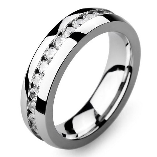 Unisex CZ Eternity Band Ring