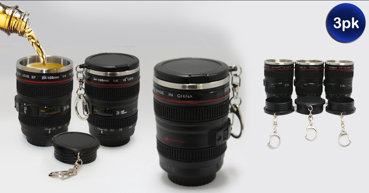 3Pack Mini Camera Lens Shot Glasses