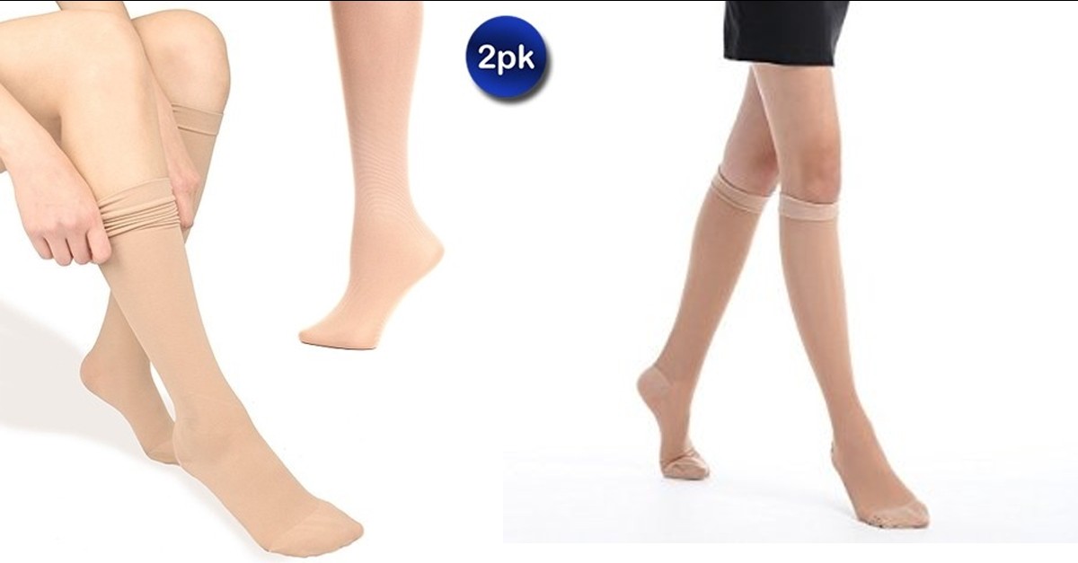 2 Pack Nude Color Compression Socks