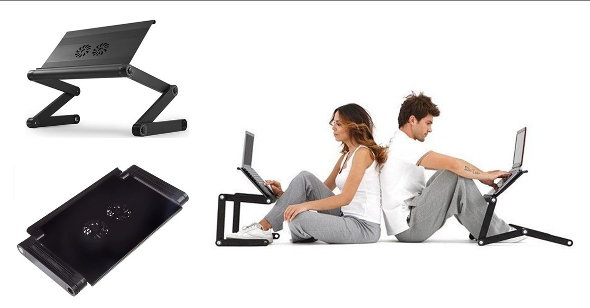 Portable Laptop Desk with BuiltIn Cooling Fans