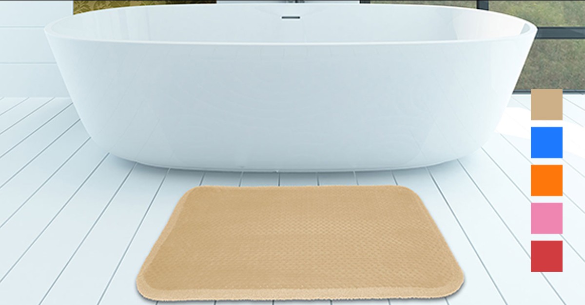2 Pack: Ultra Soft Memory Foam Bath Mat - 5 Colors