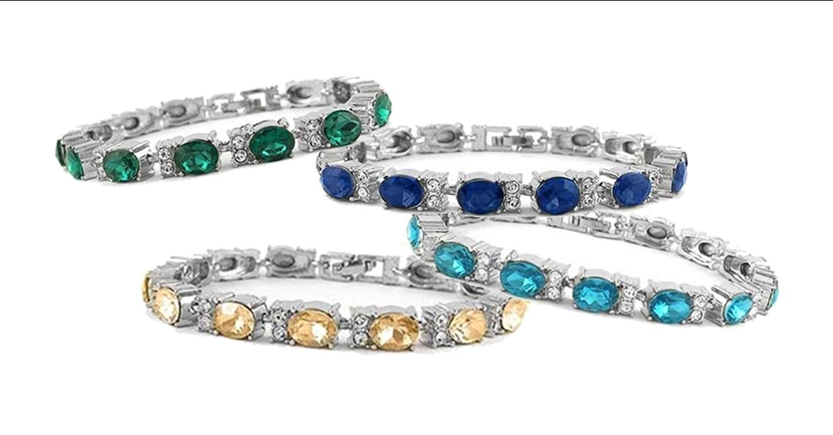 18kt White Gold Cubic Zirconia Tennis Bracelets 3 Styles