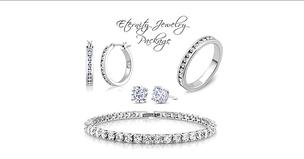 White Gold Eternity Jewelry Set