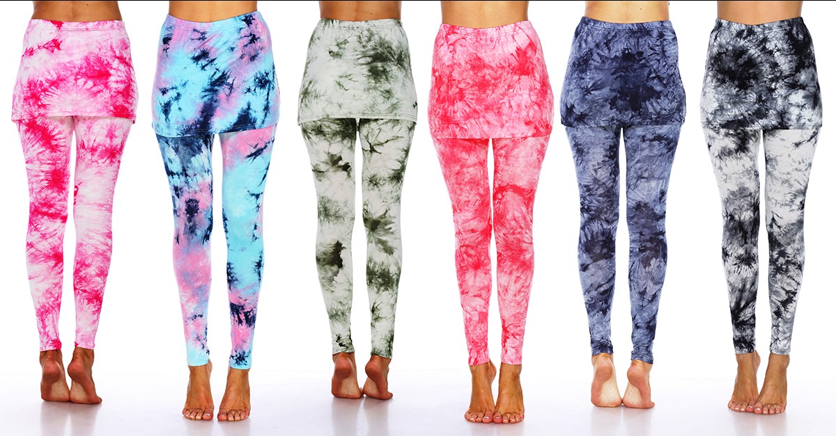 Women's TieDye Skirted Leggings 7 Styles