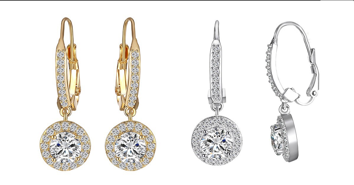 14kt Gold French Clip Earrings Adorned with Swarovski® Crystals 2