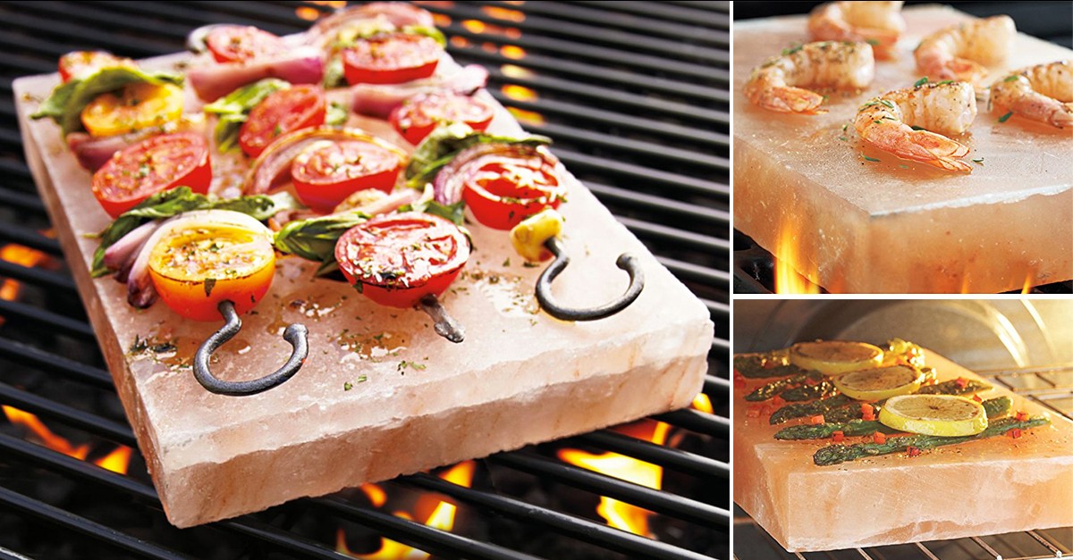 Himalayan Natural Crystal Salt Cooking Tile with Recipe Guide