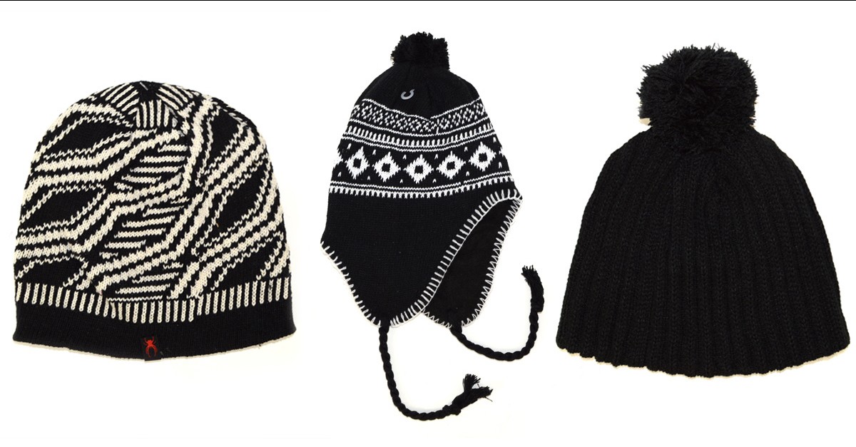 Unisex Black & White Knitted Winter Hats 11 Styles