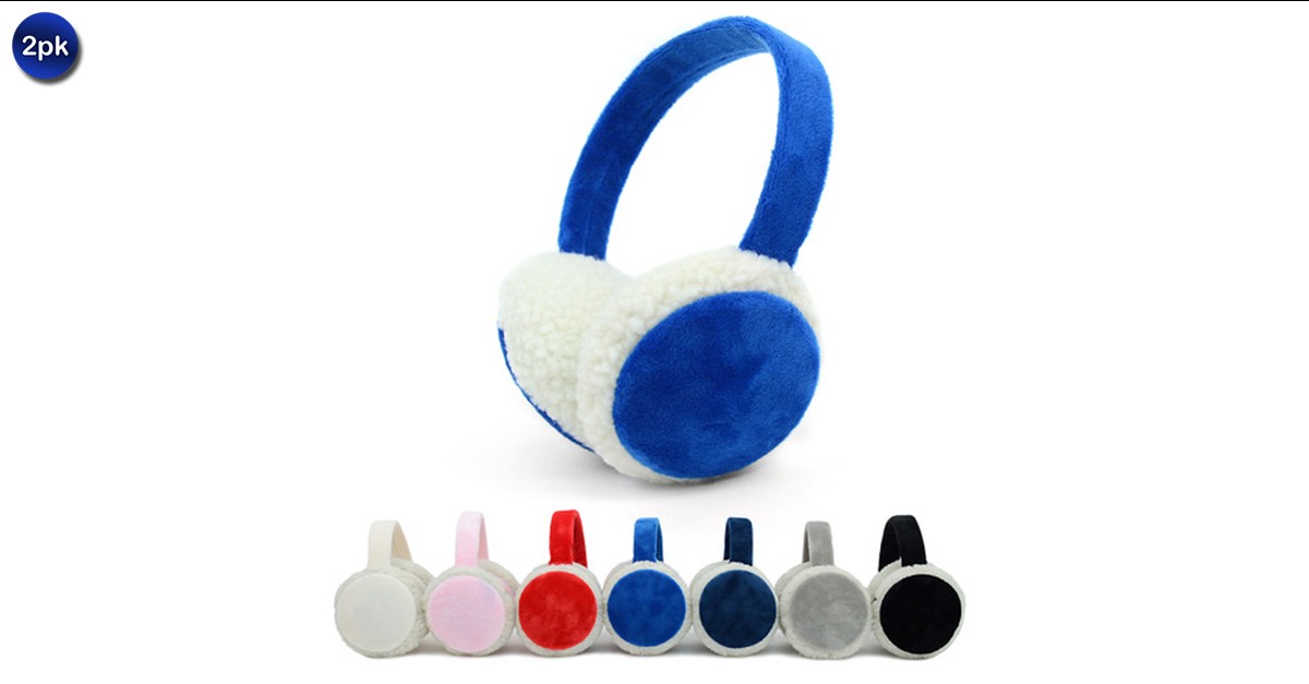 2 Pack Women's Fluffy Ear Muffs Assorted Styles