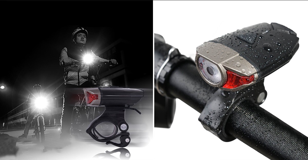 3 Piece 380 Lumens Rechargeable WaterResistant Bike Light Set