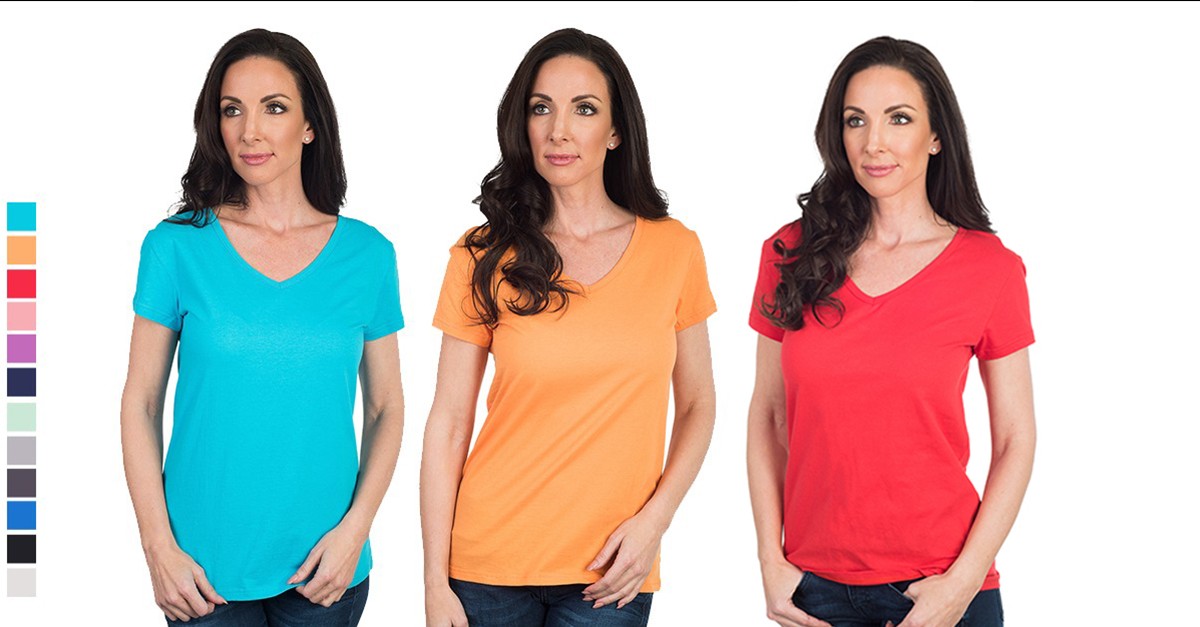 Women's Extra Long VNeck TShirt 12 Styles
