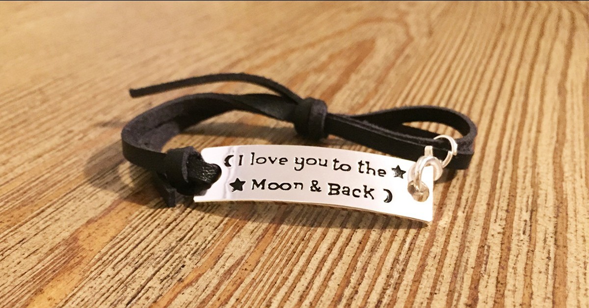 'I Love you to the Moon and Back' Leather Bracelet