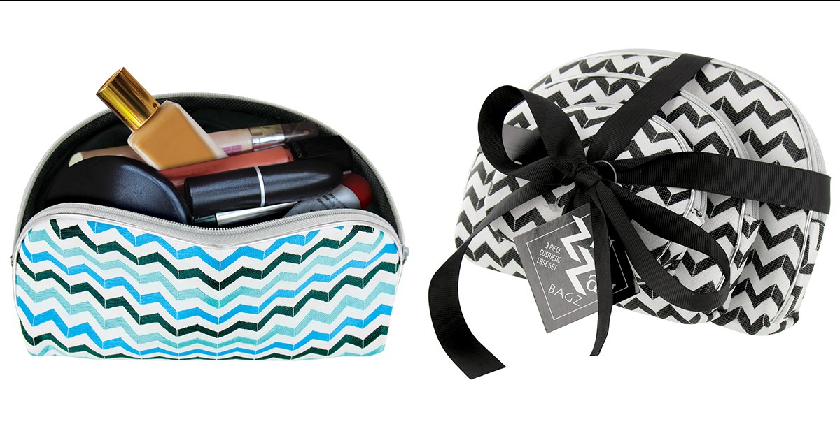 3 Piece Cosmetics Pouch Set 3 Colors