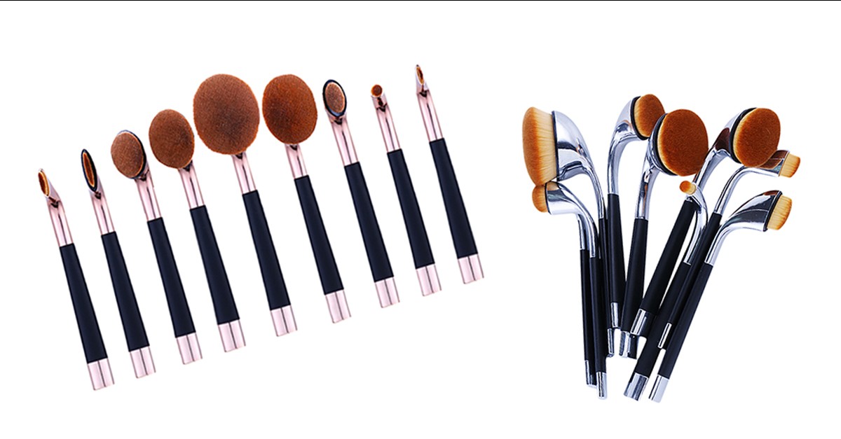 9Piece Golf Makeup Brush Set 2 Colors