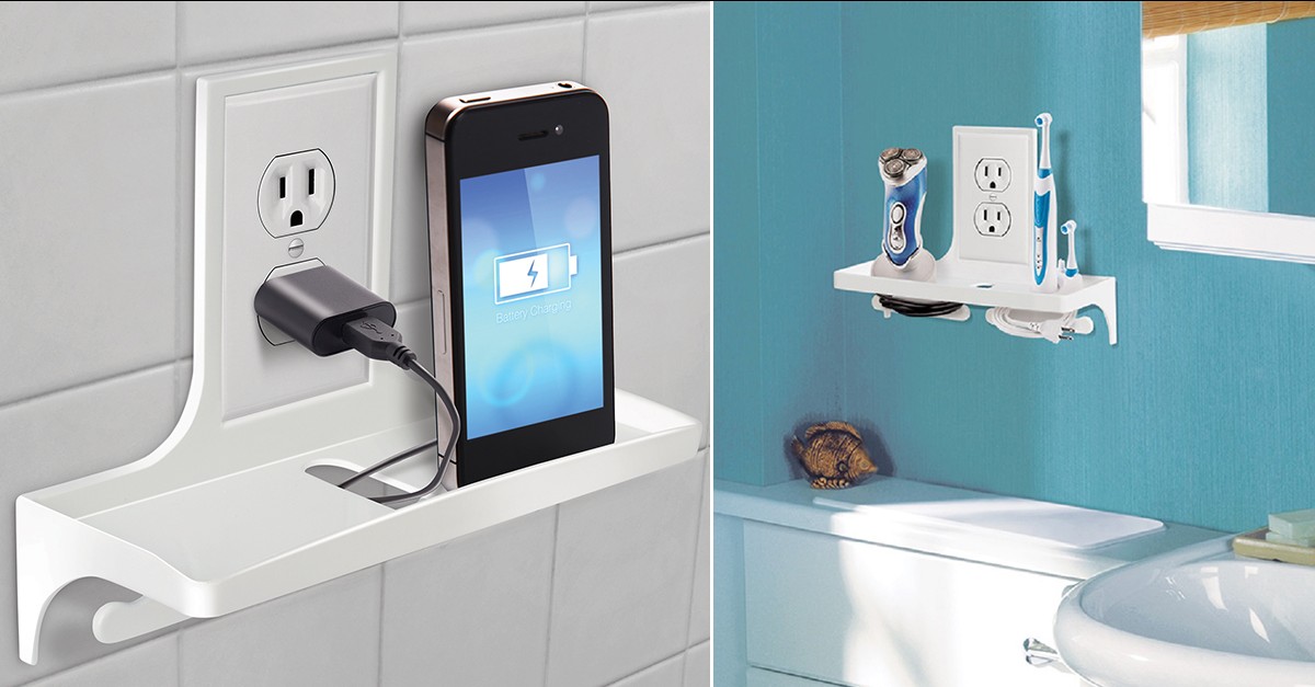 Bathroom Wall Outlet Organizer
