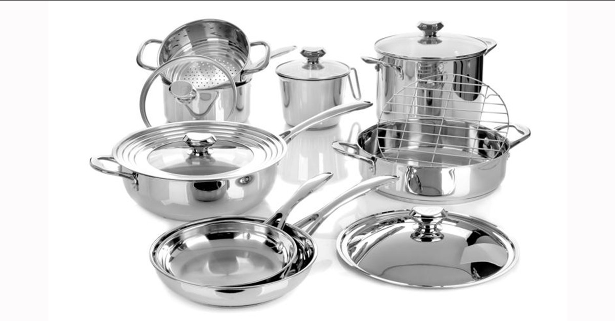 Wolfgang Puck Bistro Elite 14 Piece Stainless Steel Cookware Set