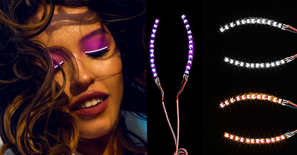 LED Eyelashes with Sound Control 3 Colors