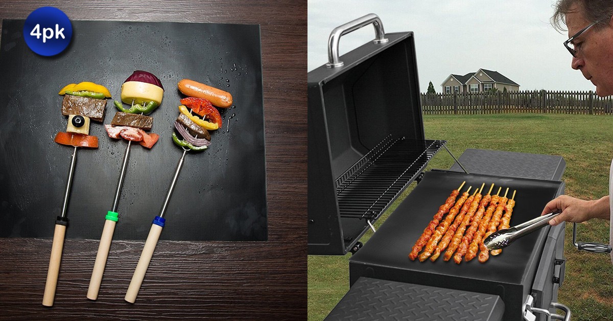 4 Pack BBQ Grill Mats