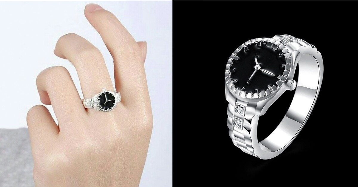 Fashion Analog Clock Finger Ring