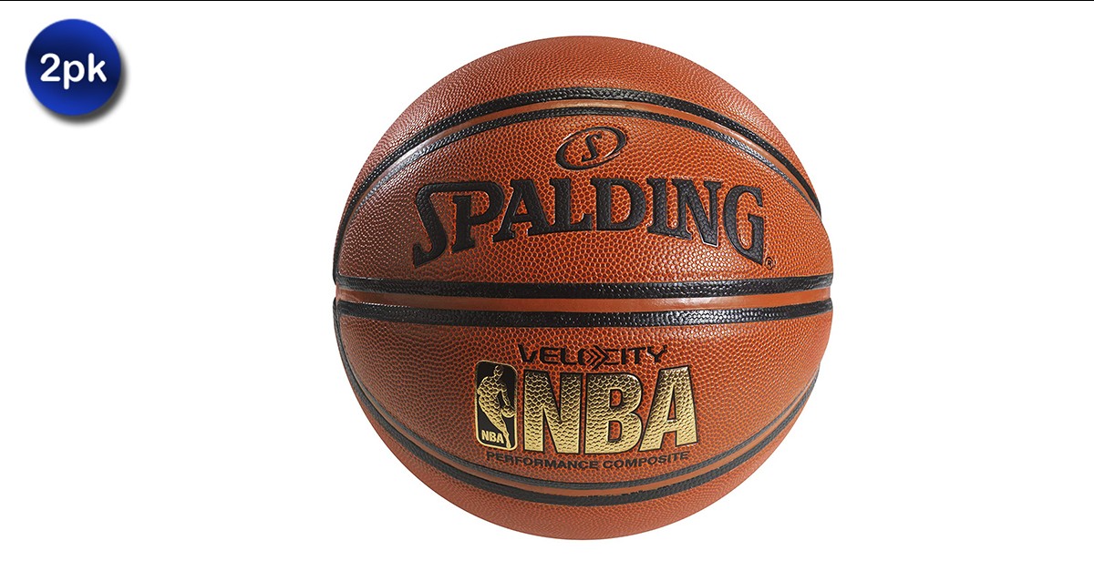 2 Pack Spalding Official Size NBA Velocity Premium Composite Basketball