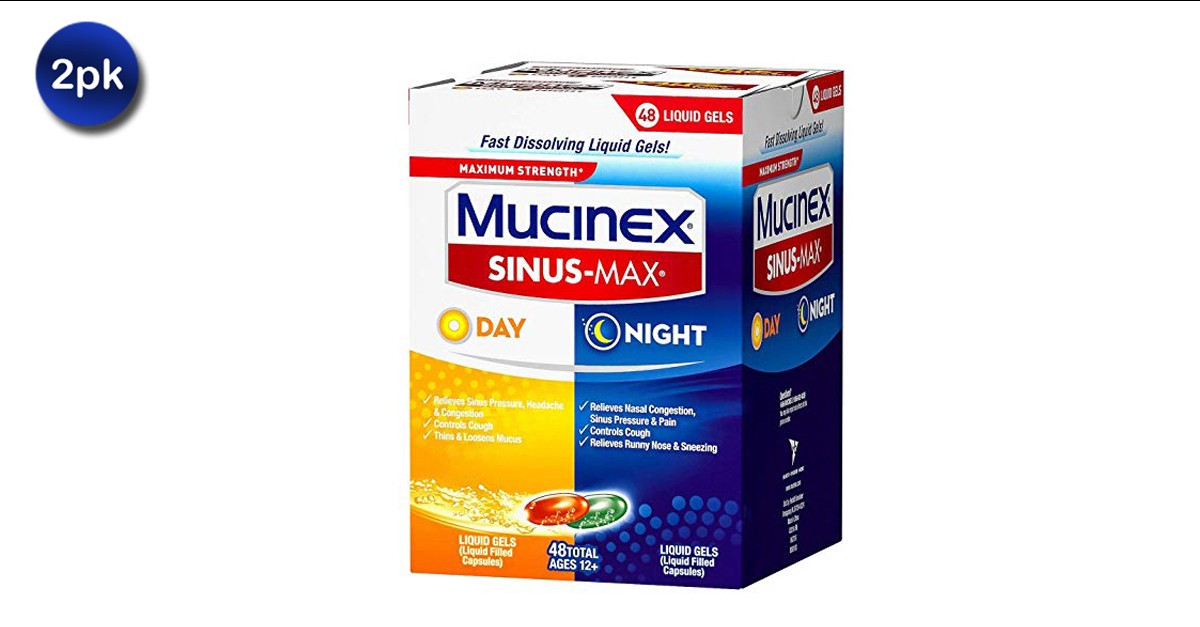 2 Pack Mucinex Sinus Max Day and Night Liquid Gels