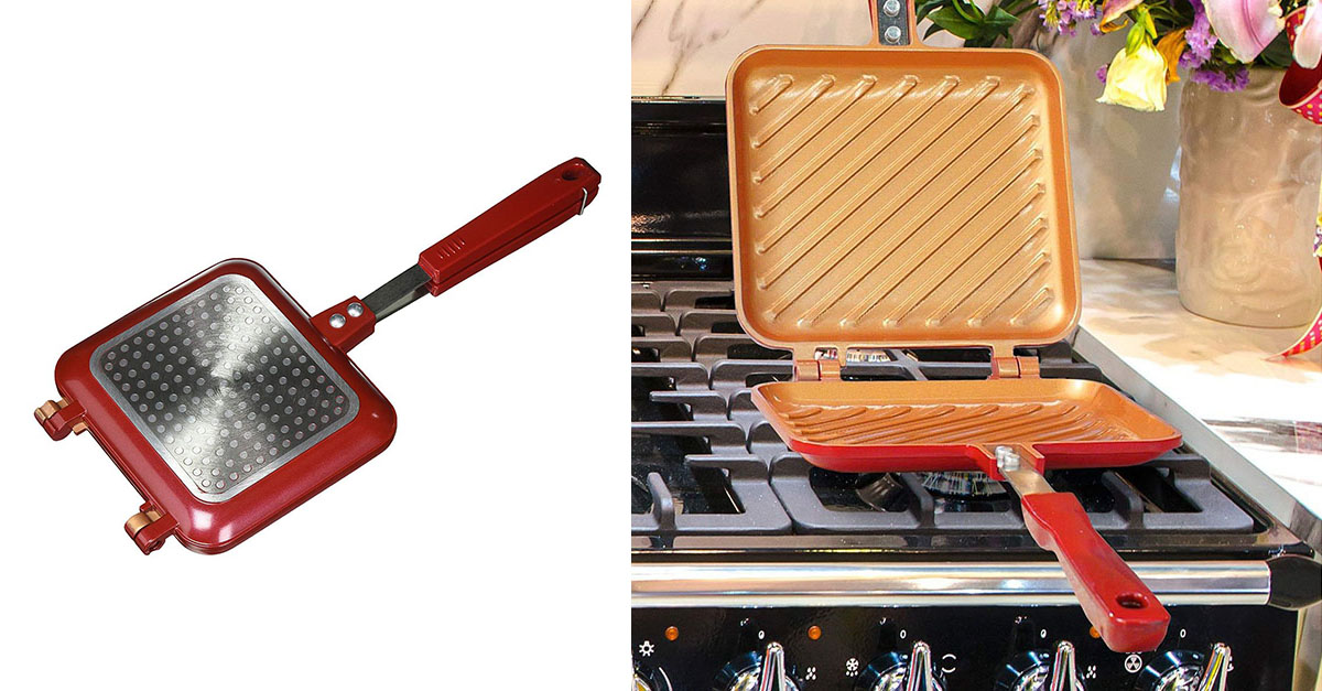 Red Copper Flipwich NonStick Grilled Sandwich and Panini Maker