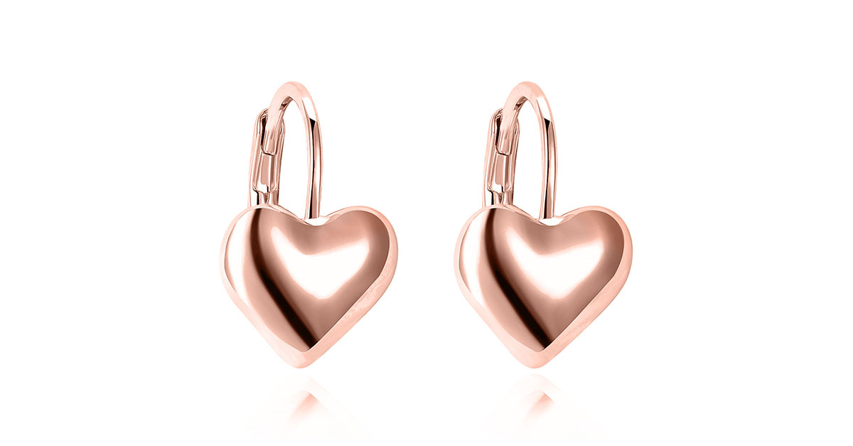 heart shaped leverback earrings