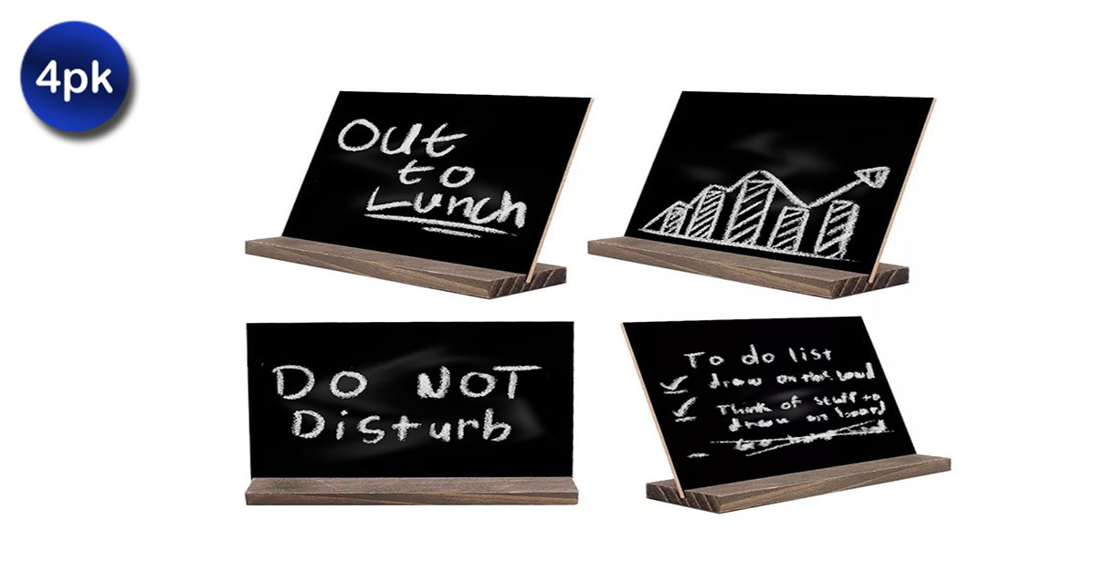 4 Pack Two Sided Blackboard