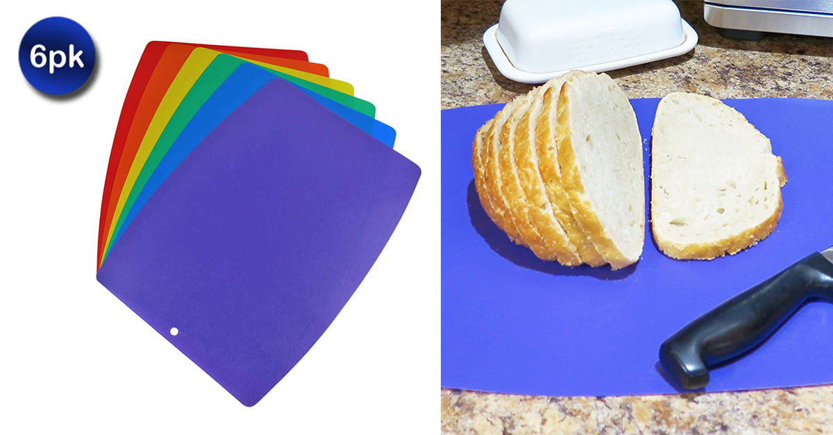 6 Pack Evelots Flexible Cutting Boards