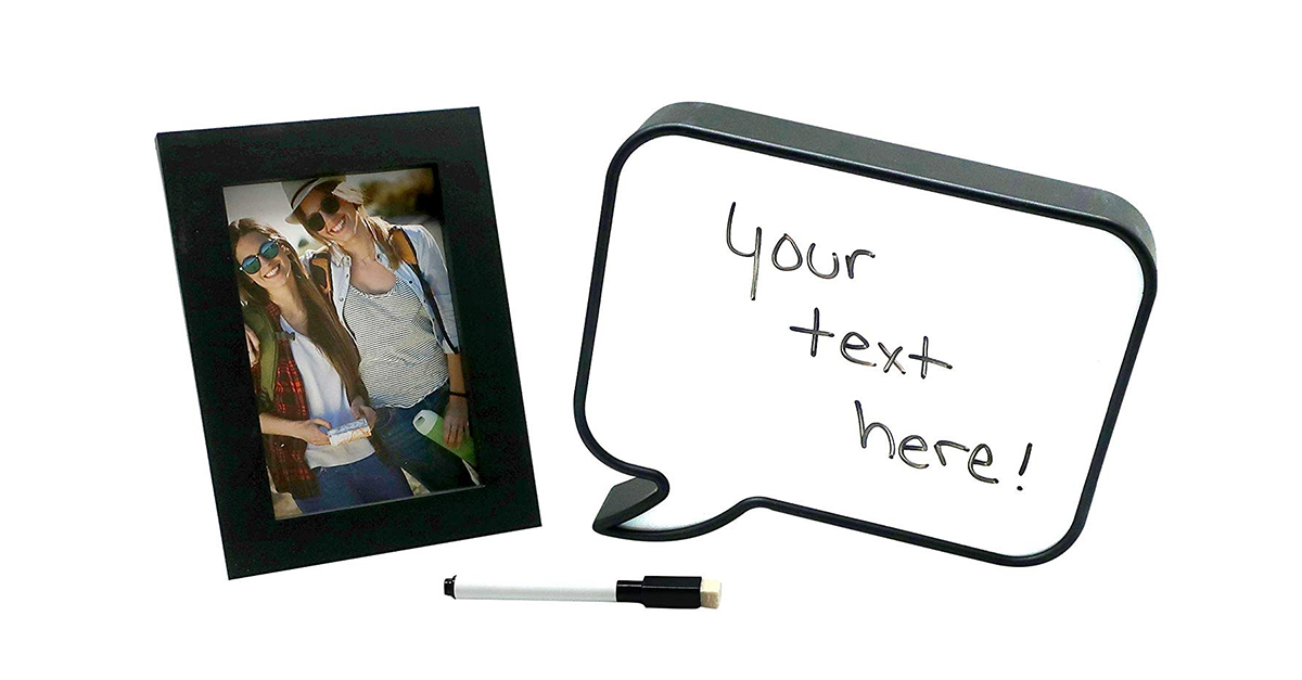 LED Speech Bubble Dry Erase Memo Board with Photo Frame