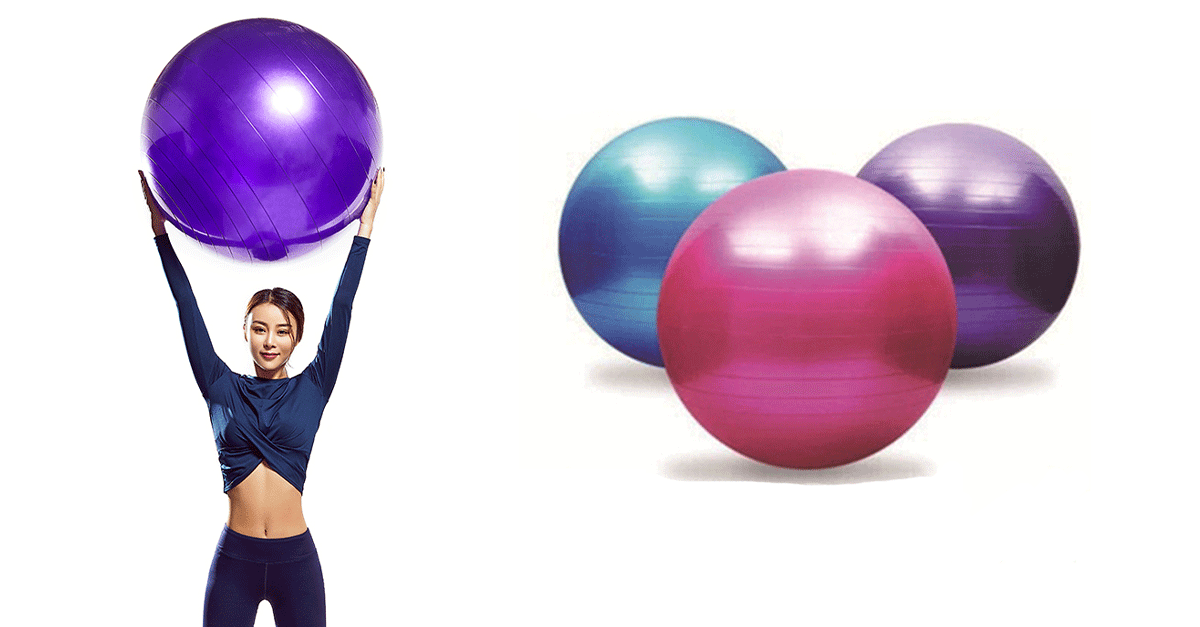 NonSlip Yoga Stability Ball with Inflator 3 Colors