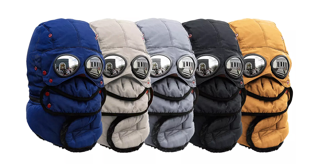 Winter Thermal Hat with Goggles, Mask, & Scarf 5 Colors