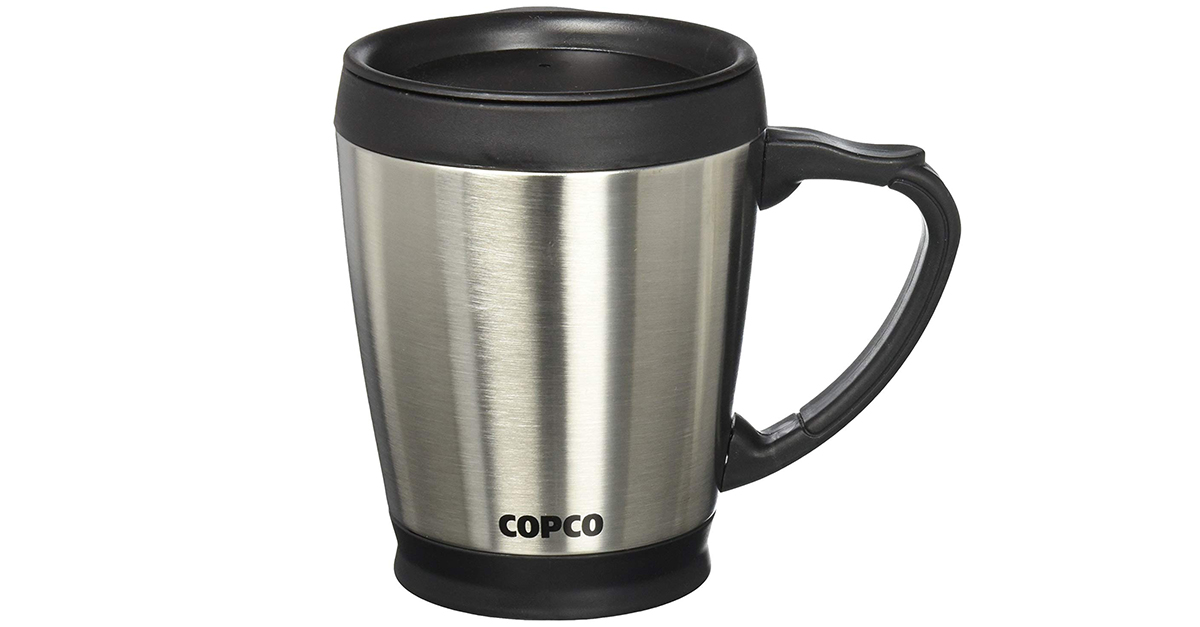 Copco 16 Ounce Double Wall Stainless Steel Coffee Mug with Handle