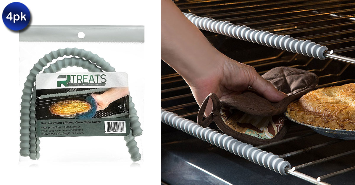 4 Pack Silicone Oven Rack Heat Resistant for Burn Protection