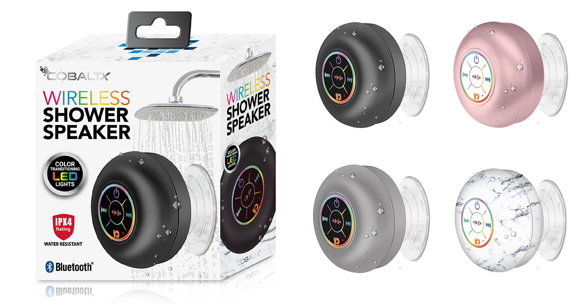 Wireless Shower Speaker with Color Changing LED Lights 4 Options