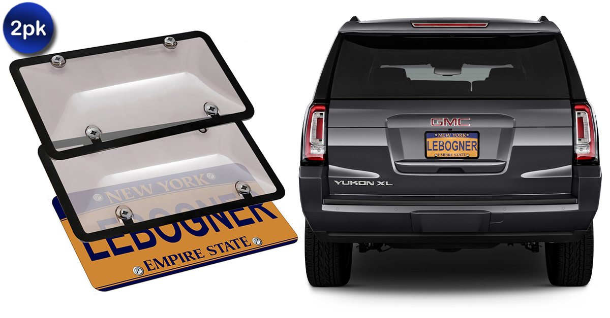 2 Pack Tinted License Plates Cover With Frame