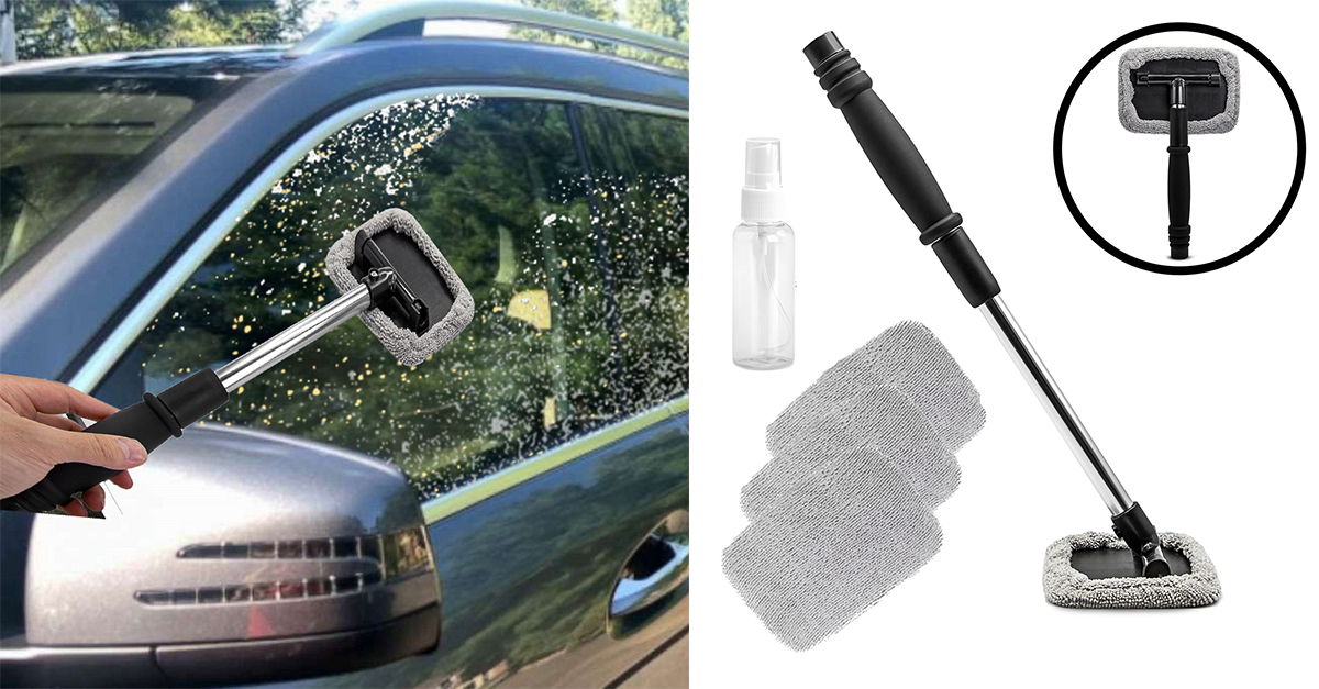 Extendable Handle Car Window Wiper