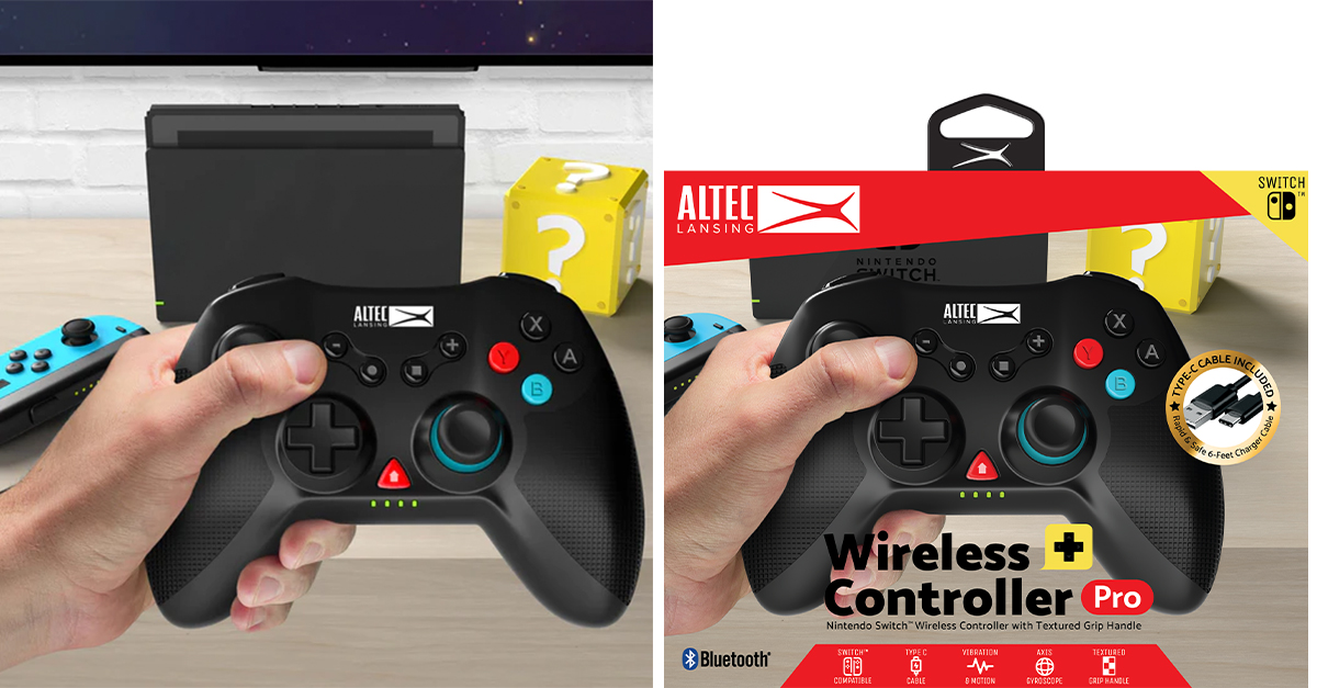 Altec Lansing Black Nintendo Switch Wireless + Gaming Controller Pro