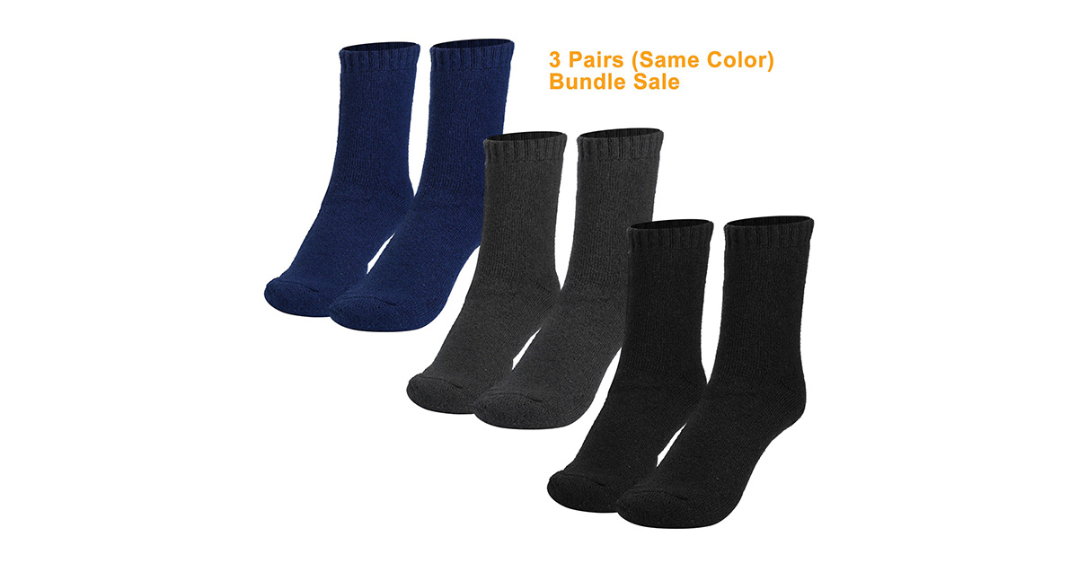 thumbnail image 2 of 3 Pack Men's Wellness Socks - Cotton Blend, Terry Sole, Comfort Waistband (39-42, 43-46, 47-50) 2 of 4