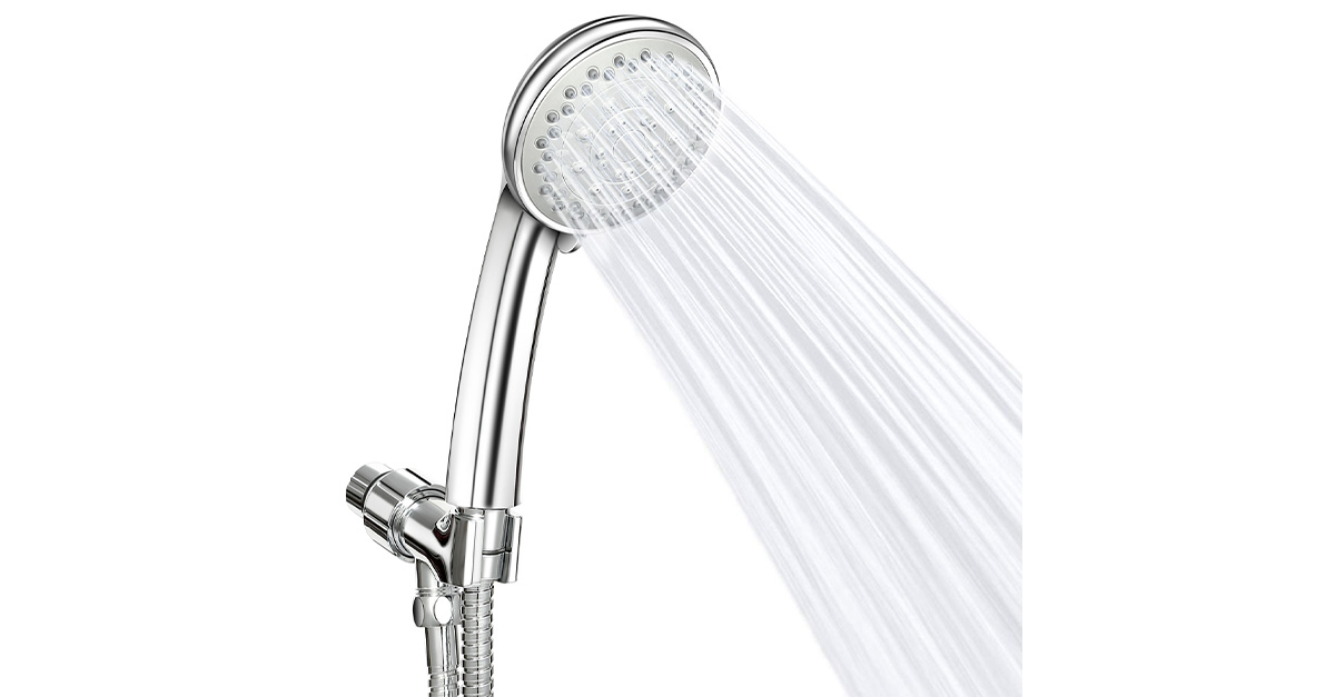 High Pressure Handheld Shower Head Stainless with 5 Spray Settings