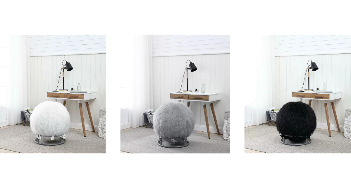 65 Inch Posture Fuzzy Exercise Yoga Ball Chair Set