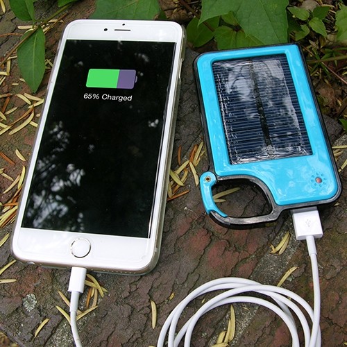 Solar Powered Portable Key Chain Charger 4 Colors