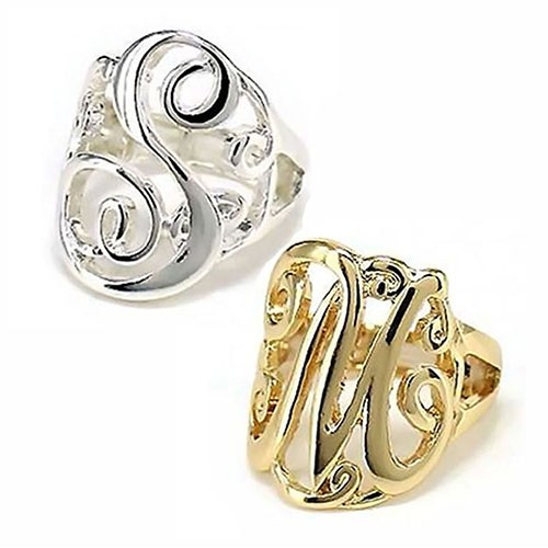 Classic Monogram Initial Rings 2 Styles