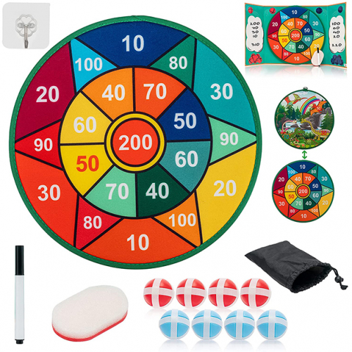 DoubleSided Velcro Dart Board with Attachable Scoreboard