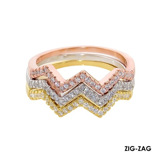 Sterling Silver TriColored Stackable Rings 10 Styles