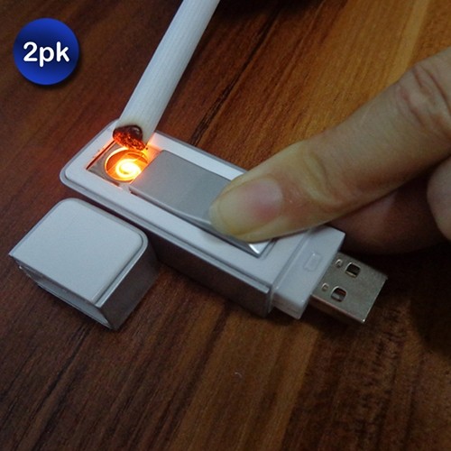 2-Pack: 128MB USB Flash Drive With Rechargeable Electronic Cigarette Lighter
