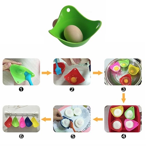 6 Pack Silicone Egg Poachers