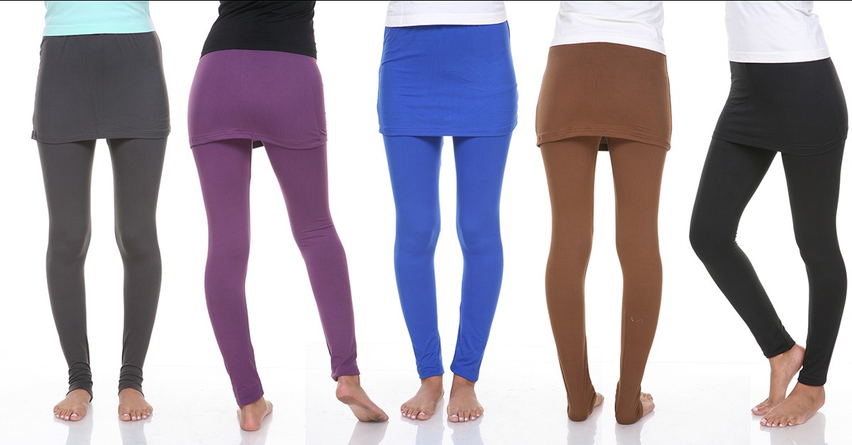 Women's Rayon Skirted Leggings 7 Colors