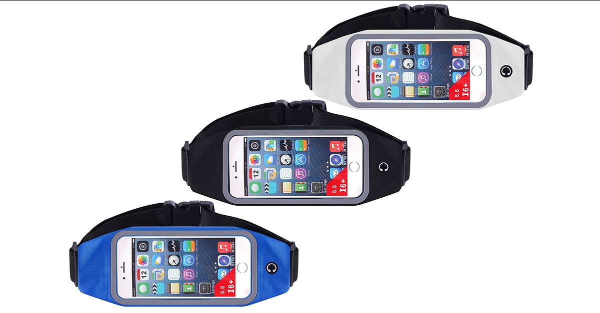 Waterproof Running Belt with Cellphone Pouch and Display Screen 6 Colors